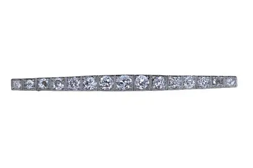 Attributed to Tiffany & Co. Gold and Diamond Bar Brooch - Gross 5.2 g.
