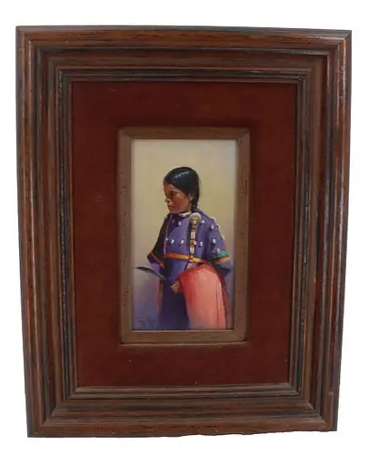 Joni Falk (Born 1933) American, Oil on Board Figural Portrait of a