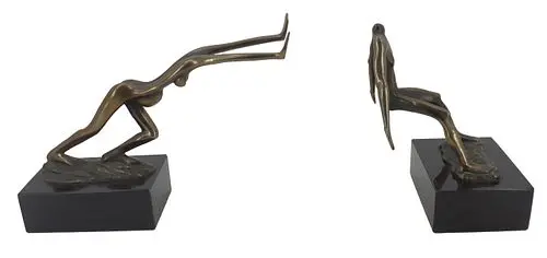 Tom & Bob Bennet Bros. Bronze Abstract Figural Bookends