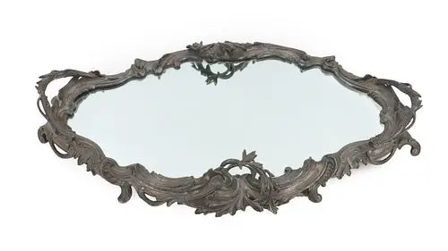 Antique Rococo Mirror Louis Style Plateau Tray