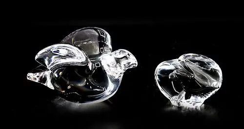 (2) Steuben and Orrefors Crystal Bird Sculptures