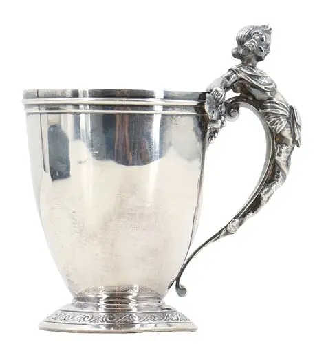 Exquisite Antique Gorham Sterling Silver Sculptural Mermaid Cup - 7.790 ozt.