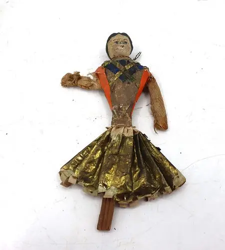 1860 Romanian Ambrosius Hand Made Folk Art Christmas Angel Tree Topper Doll
