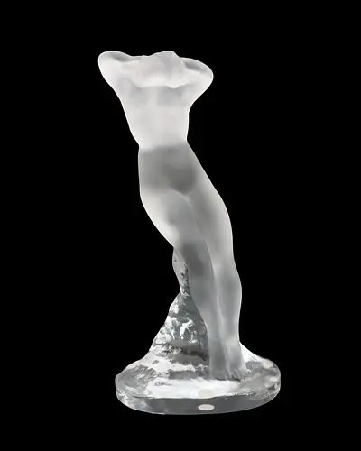French Lalique 'Danseuse Bras Leves' Frosted Glass Figural Sculpture