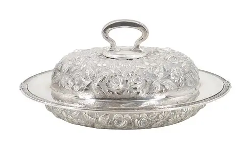 Antique Schofield Co. Ornate Sterling Silver Lidded Serving Dish - 27.795 ozt.