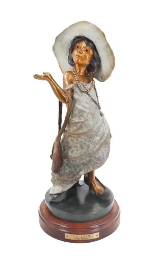Walt Horton (4949-2010) American, Patinated Bronze Figural "Lil' Lady"