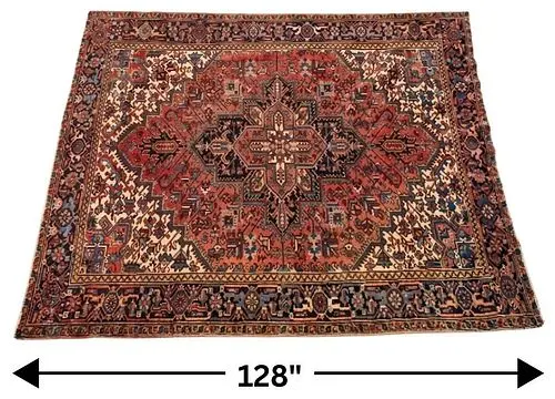 Vintage Persian Hand-Woven Heriz Wool Area Rug