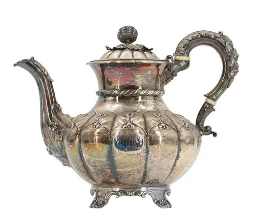 Antique Emes & Barnard Sterling Silver Tea Kettle - Approx 31.730 ozt.