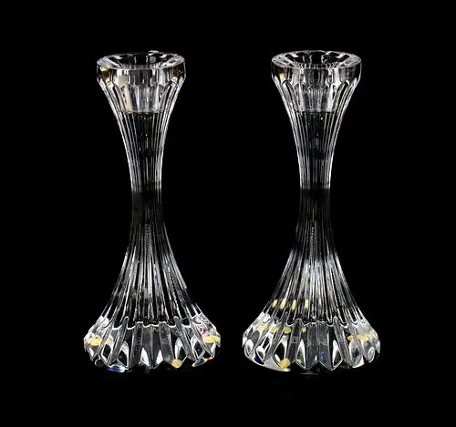 Pair of Baccarat Crystal Massena Candlesticks in Original Packaging