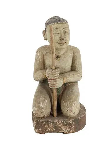 19th Century Asian Kneeling Devotional Figure