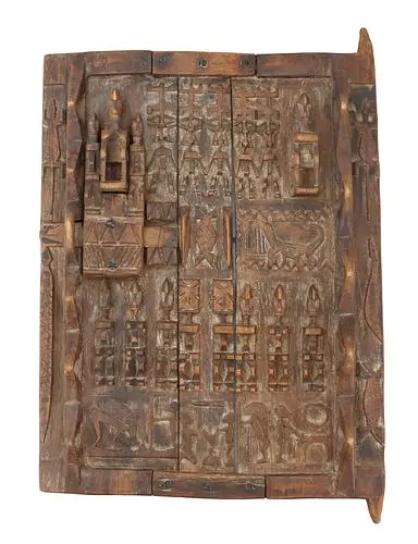 Antique African Dogon Carved Wood Door