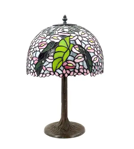 Vintage Tiffany Style Stained Glass Lamp