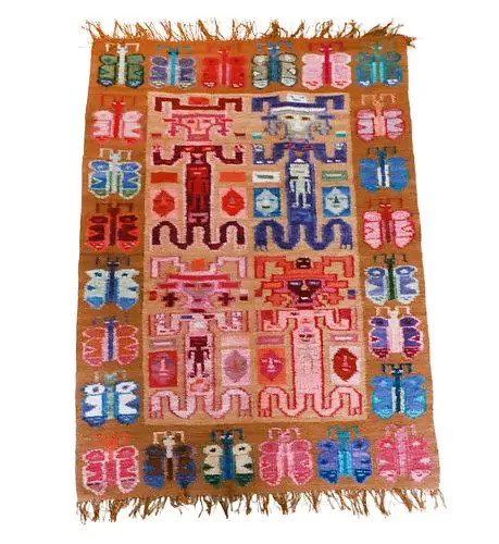 Vintage South American Pictorial Wool Rug