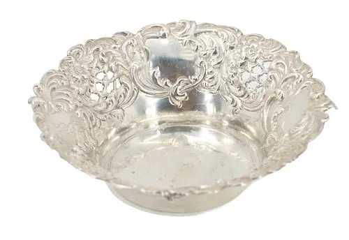 Antique Gorham Ornate Sterling Silver Bonbon Bowl - 2.460 ozt.