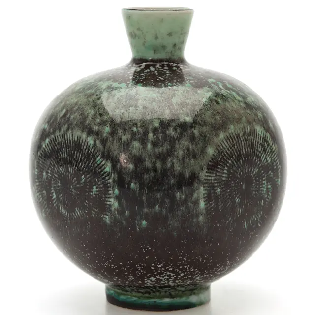 BERNDT FRIBERG. Vas, glaserat stengods, Studiohanden, Gustavsberg, 1965.