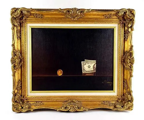 Magnificent Lithograph Still Life Money & Coin by Teimur Amiry