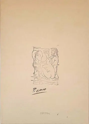 Escultor con cuenco ... In Manner of PICASSO ETCHING Print