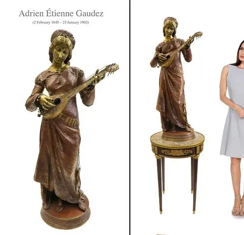 Adrien Etienne GAUDEZ (1845-1902) Bronze Sculpture H42"