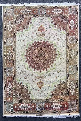 A Persian Tabriz Silk & Wool Rug, HEYDAR ZADEH Signed