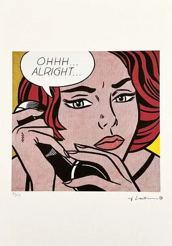ROY LICHTENSTEIN's Ohhh Alright, A Limited Edition Lithography Print
