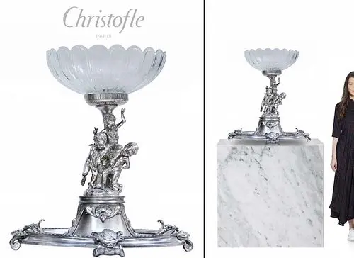 A Monumental Early 20th C. French Christofle Figural silver-plated Centerpiece