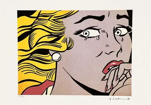 ROY LICHTENSTEIN's Crying Girl, A Limited Edition Lithography Print