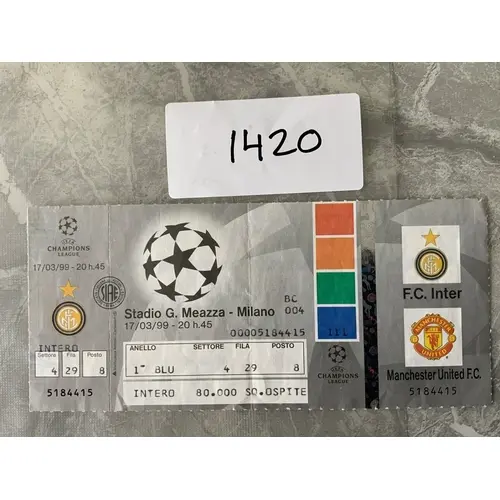1999 Juventus v Manchester United Football Ticket: Champions...
