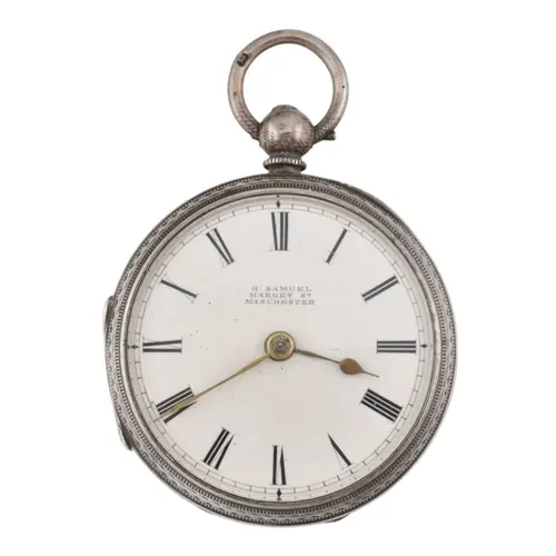 H Samuel Victorian hallmarked silver pocket watch. The watch...