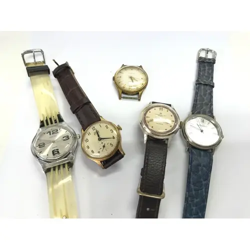 Vintage watches including a gold plated 21 jewelled Accurist...