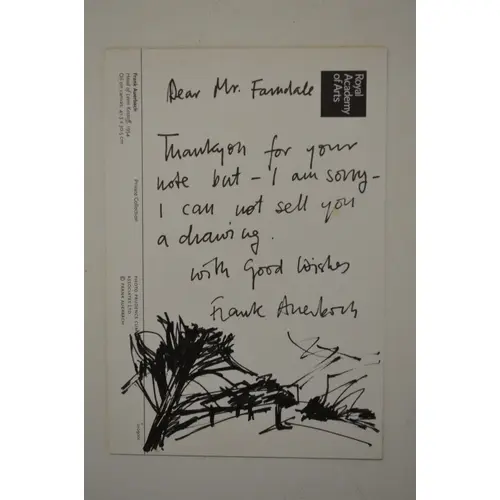 Frank Auerbach (1931-2024), ink sketch on a Royal Academy po...