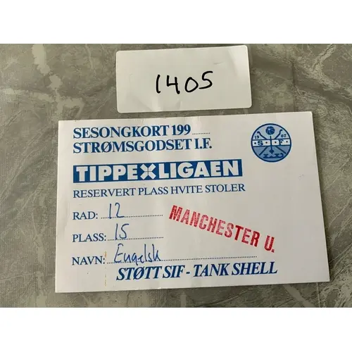 1991 Stromsgodset v Manchester United Football Ticket: Frien...