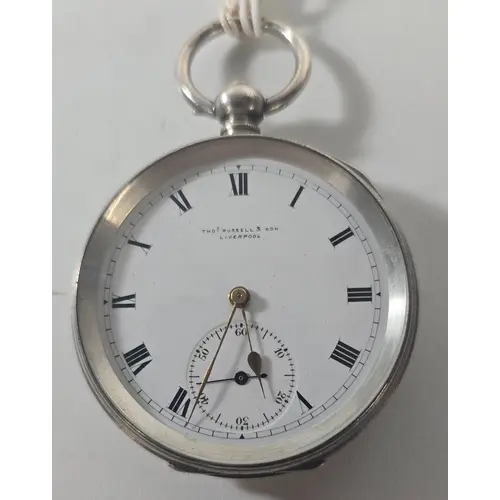 A 935 silver cased key-wind and key set pocket watch by J.B....