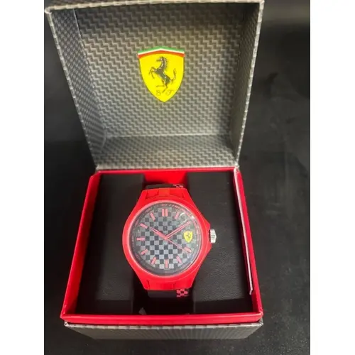 Scuderia Ferrari pit crew rubber men's watch