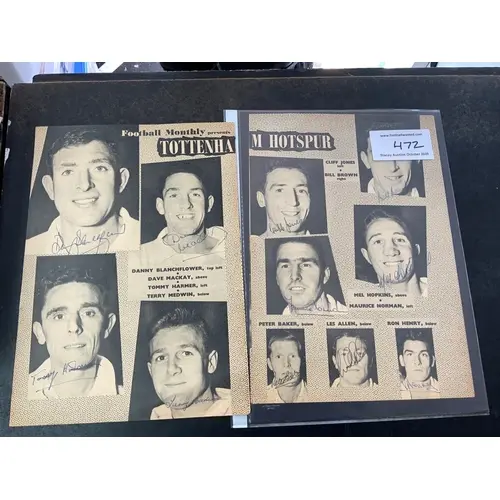 59/60 Tottenham Fully Signed Football Team: Double page maga...