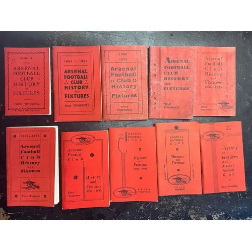1930s Arsenal Football Handbooks: Complete run from 30/31 to...