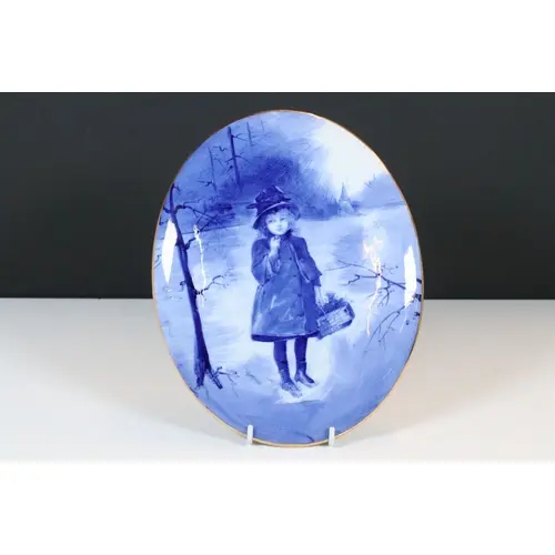 Royal Doulton oval blue and white plaque from the 'Blue Chil...