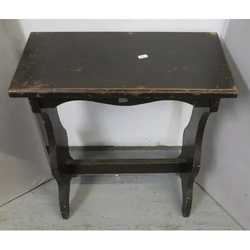 Vintage Mahogany Prayer Table with trestle ends, central str...