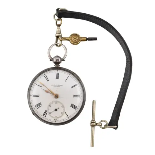 A Victorian open face silver pocket watch by Kendal & De...