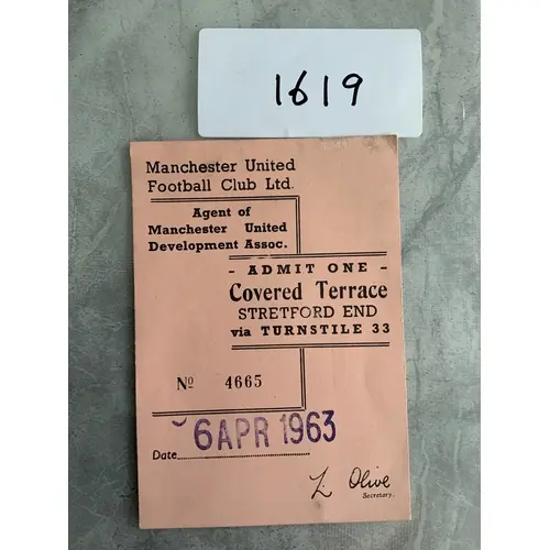 62/63 Manchester United v Wolves Postponed Football Ticket: ...