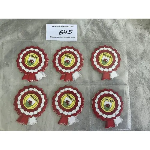 Babs Wales Soccer Rosettes Football Cards: Wales team badges...