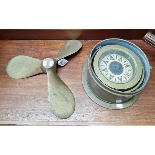 Vintage ship’s binnacle compass in a brass case by Dobbie Mc...