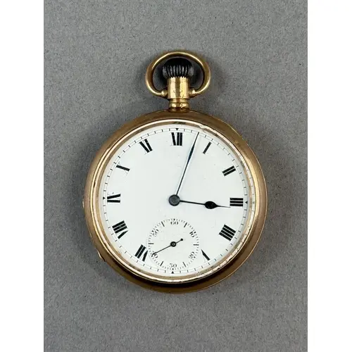 Watches: a 9ct gold cased open faced pocket watch, Birmingha...