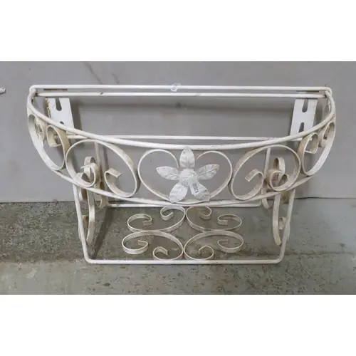 White Metal Wall Hanging Flower Basket approx. 23cm H x 51cm...