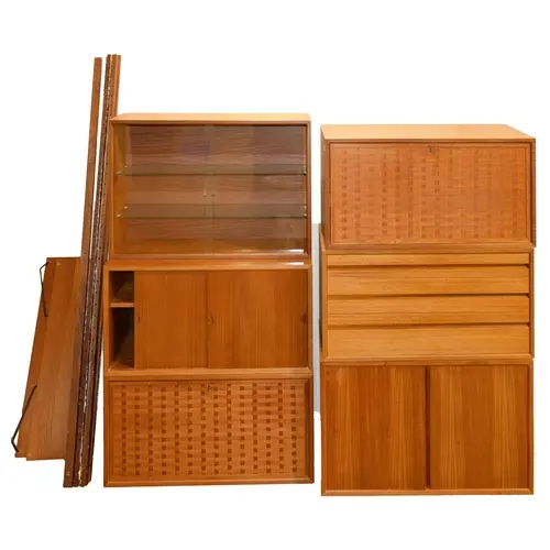 Poul Cadovius. A mid-century Danish teak modular wall unit, ...