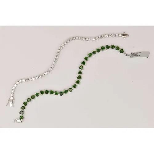 TWO GEM SET LINE BRACELETS, the first a cubic zirconia line ...