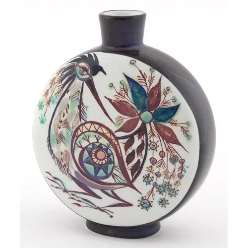 Royal Copenhagen, Danish porcelain vase with hand painted de...