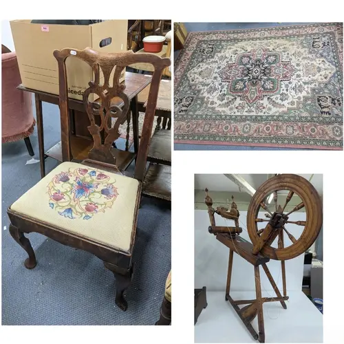 A mixed lot to include two similar rugs both having a centra...
