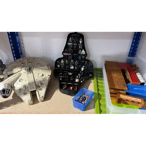 Star Wars toys to include Millennium Falcon (Kenner 1979), a...