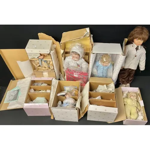 The Ashton-Drake Galleries - five porcelain and soft cloth b...