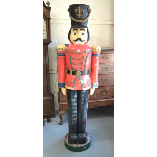 Large painted composition nutcracker figure, 181cm tall